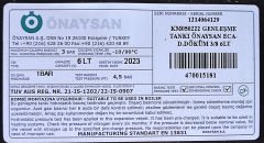 Önaysan -  6 LT    3/8   Siyah  Kombi Genleşme Tankı