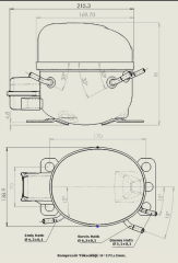 KONOR GQR45TG - 1/6 HP R-134A KOMPRESÖR