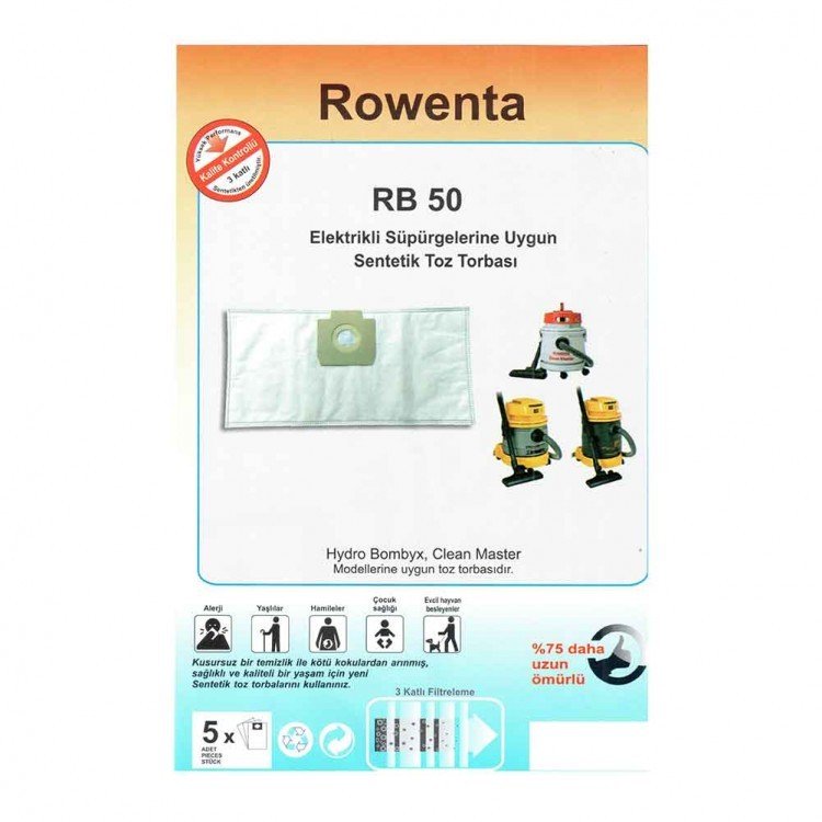 Rowenta RB 50 Elektrikli Süpürge Torbası (5 adet)