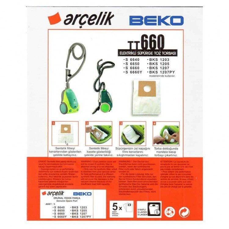 TT660 Elektrikli Süpürge Torbası (5 adet)