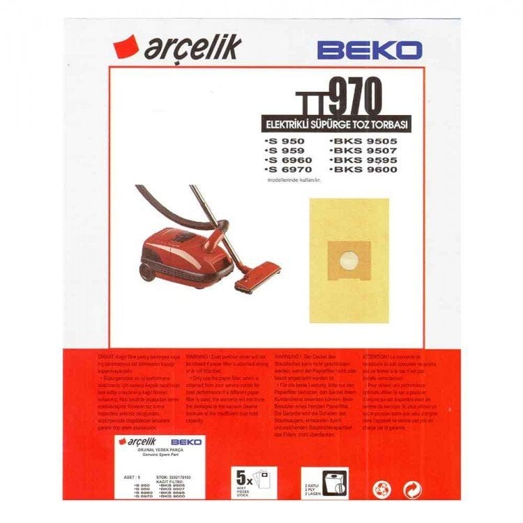 TT970 Elektrikli Süpürge Torbası (5 adet)