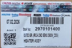 Arçelik Kurutma Makinası Rezistans 2970101400 orjinal