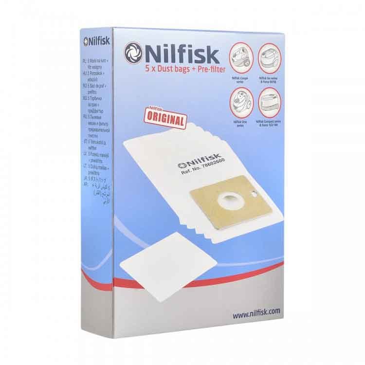 Nilfisk Coupe Elektrikli Süpürge 5 Katlı Pileli Sentetik Torba Kutulu