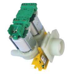 Çamaşır Makinası İkili Su Giriş Vanası 180° (Sayıcılı / Flowmeter)