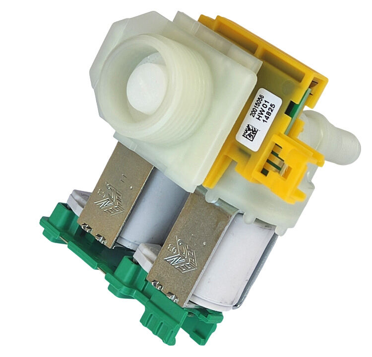 Çamaşır Makinası İkili Su Giriş Vanası 180° (Sayıcılı / Flowmeter)