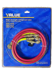 Value Manifold Check Valfli Hortum 1/4 120cm  (R22 GAZ) 3'lü Paket